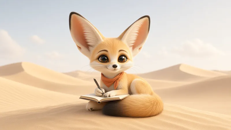 Take b: fox with an apricot neckerchief, blue sky