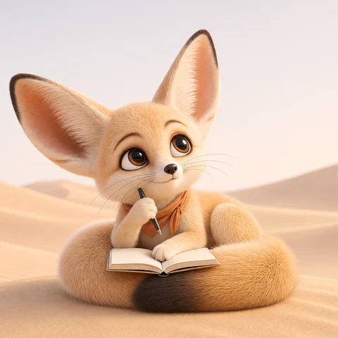 Fen thinking with the pen on his chin