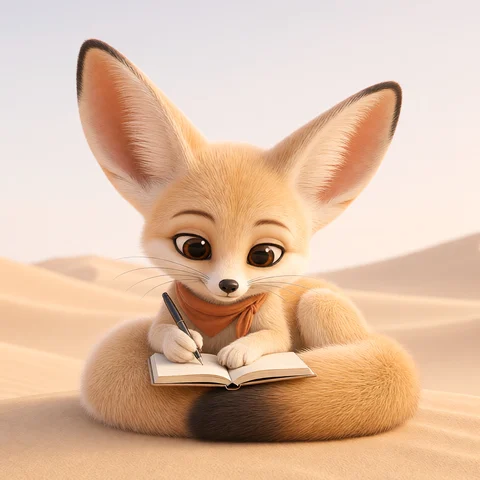Fen writing with ears up